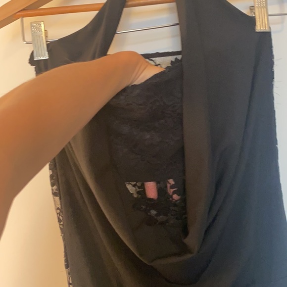 Black halter romper w/mesh. - Picture 4 of 5